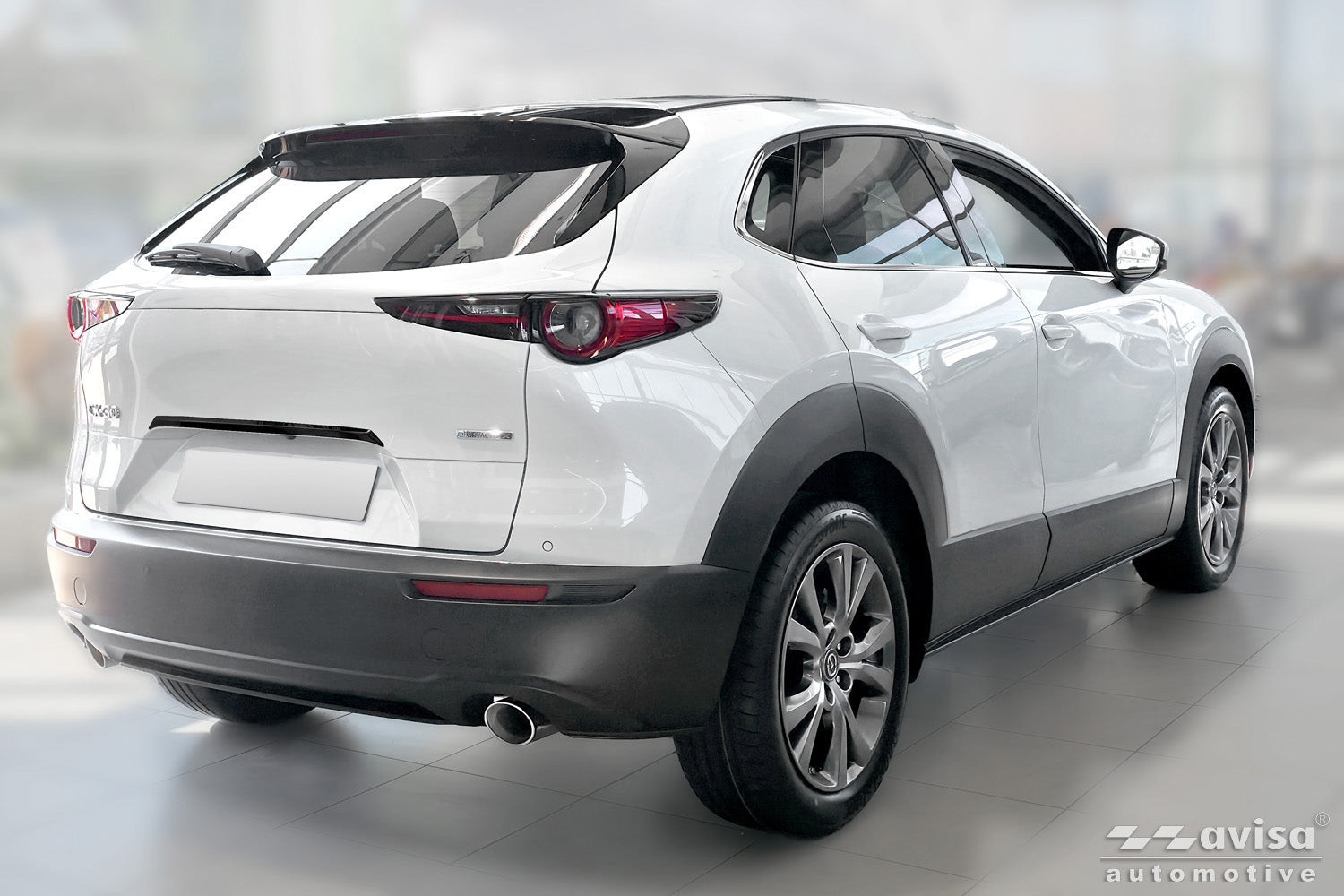 Bakluckelist Mazda CX-30 2019+ – Spegelblank svart – detaljbild 2