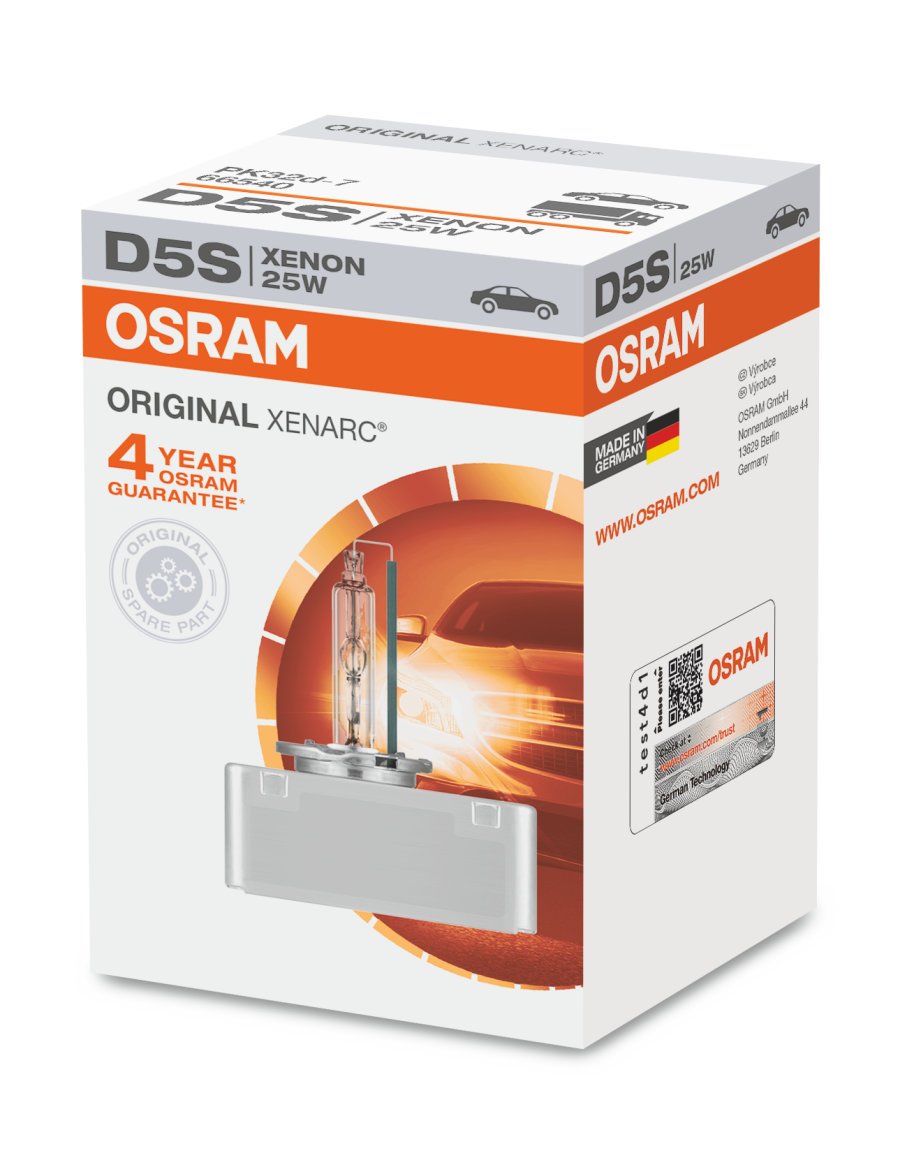 närbild på detaljer och material av D5S Osram Xenarc Original – OSRAM