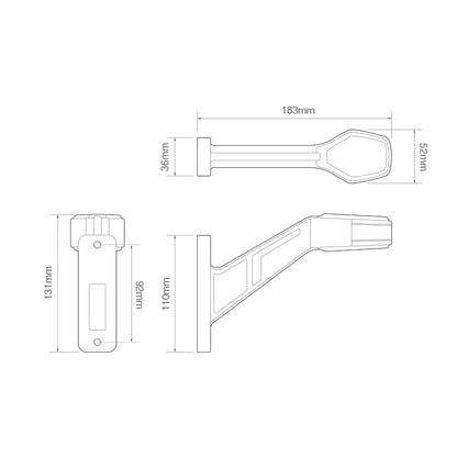 Sidomarkeringsljus Flexibel LED Röd/Vit (2 – Pack) – närbild detaljer | LEA