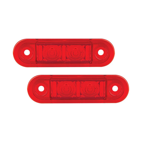 produktbild framifrån visande Markeringsljus 2 – LED RÖD 12/24V (2 – pack) – LEA