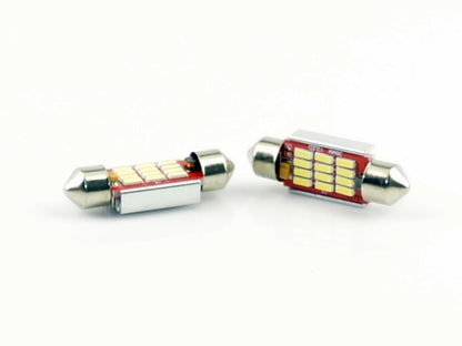 LED-lampa för bil – C5W – SV8.5–8 – 6000K – 12 LED – SMD 4014 – 2-pack