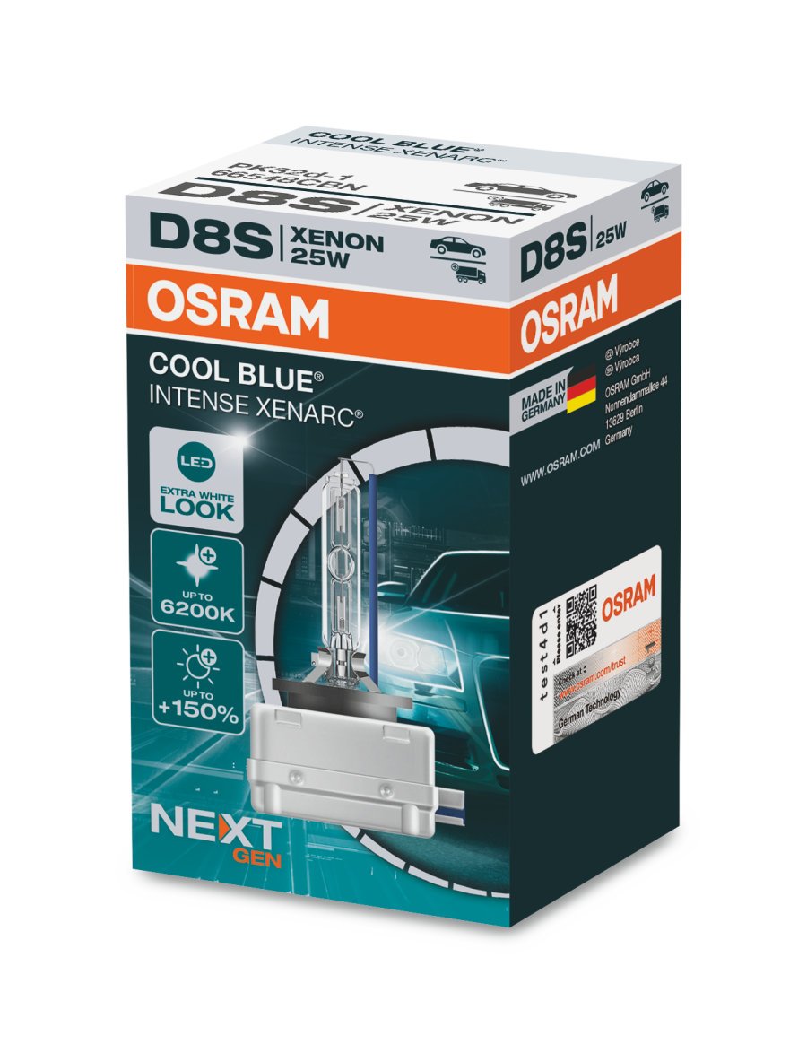 D8S XENARC Cool Blue Intense (NG) – Styck – produktbild framifrån | OSRAM