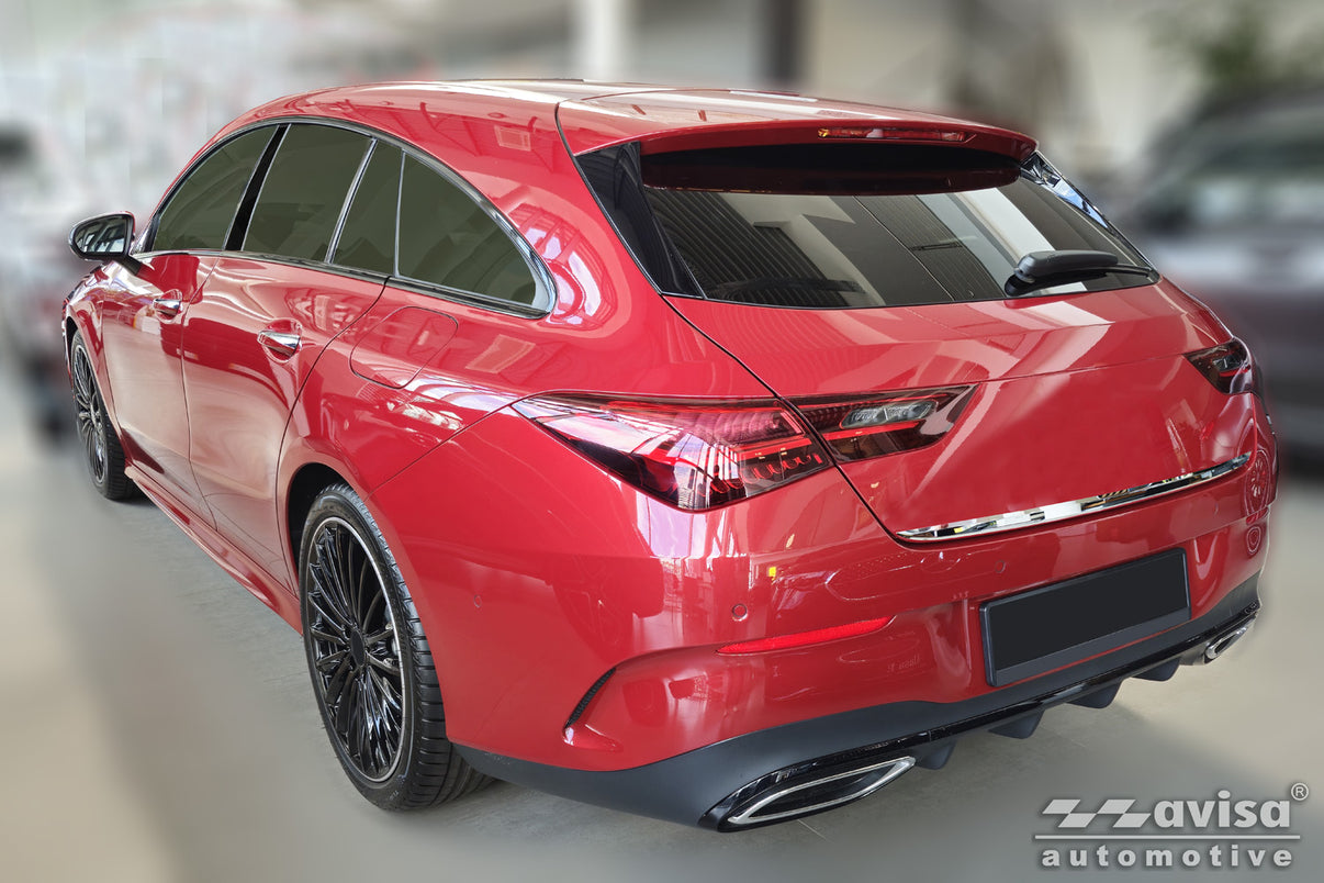 Bakluckelist Mercedes Cla II Shooting Brake (X118) 2019–2025 – Spegelpolerat silver – detaljbild 2