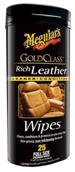 Meguiar's Gold Class Rich Leather Wipes – produktbild framifrån | Meguiar's