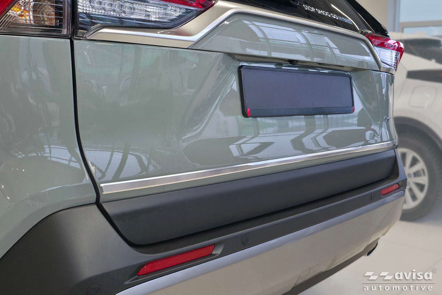 Bakluckelist Toyota RAV4 V generation/ Hybrid 2018+ ( fits version PHEV GR ) – Silver satin – detaljbild 3