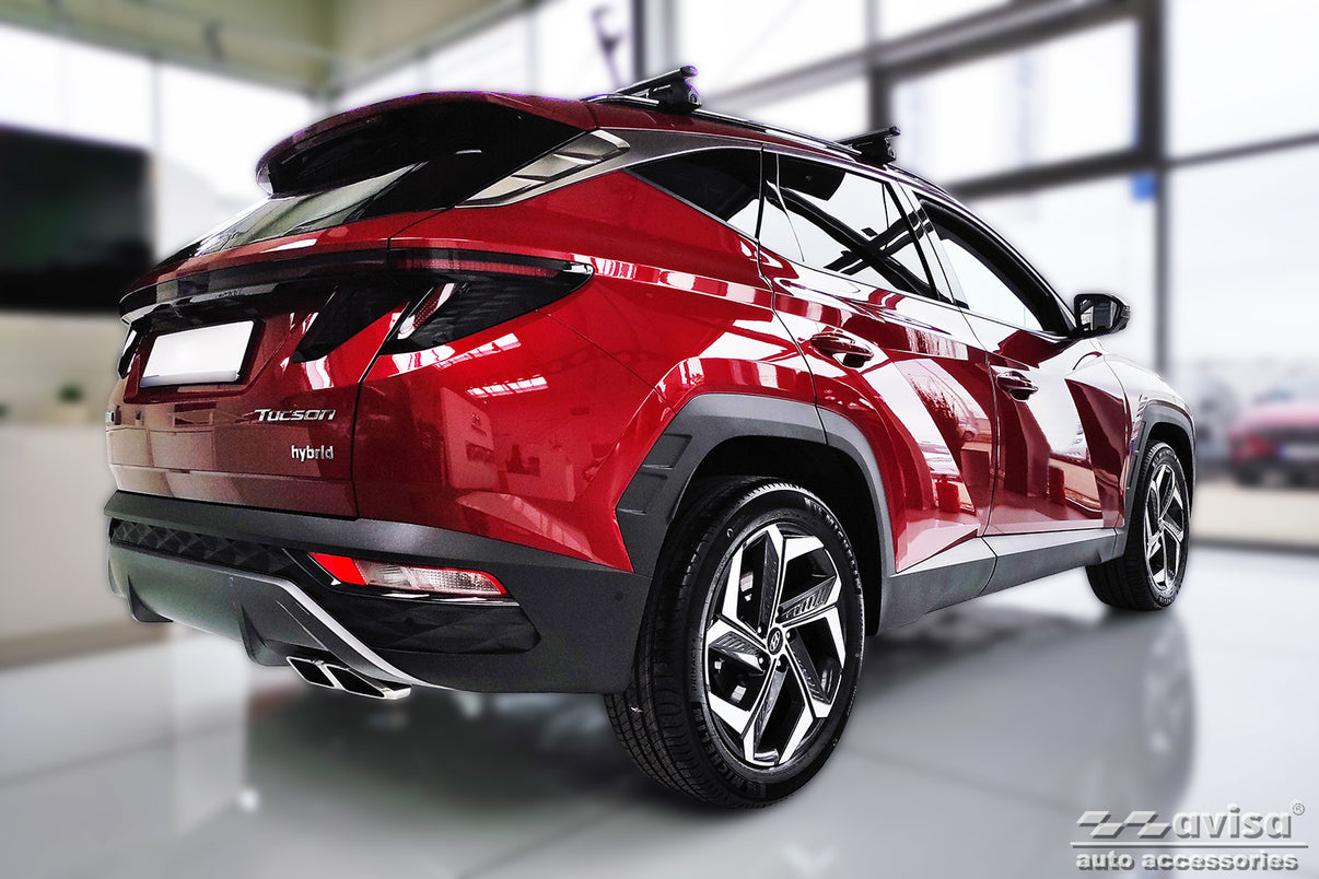 Tröskelskydd Lines Hyundai Tucson IV 2020–2024, facelift 2024+ >/ Hyundai Tucson IV N-Line 2020–2024, facelift 2024+ > – Silver satin – detaljbild 2