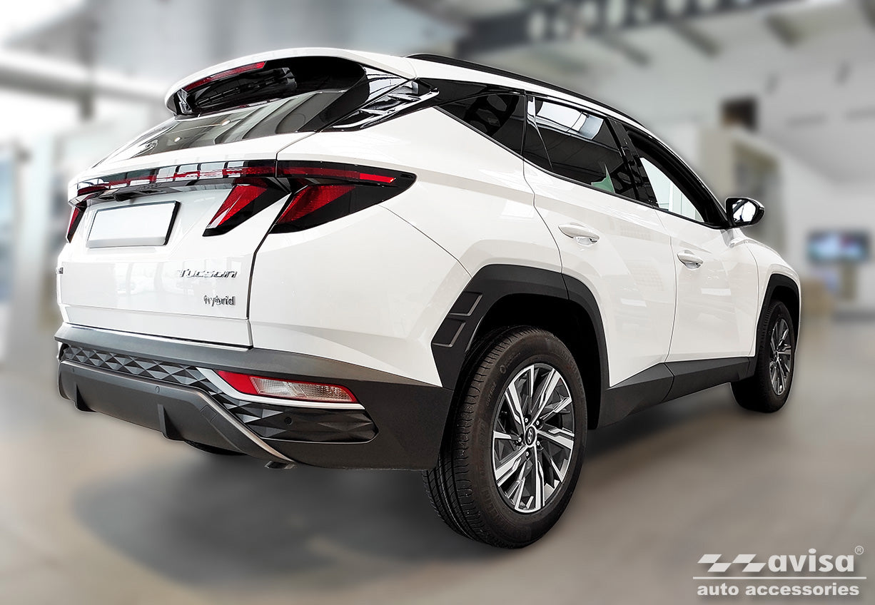 Lastskydd Hyundai Tucson IV 2020–2024, facelift 2024+ >/ Hyundai Tucson IV N-Line 2020–2024, facelift 2024+ > – Silver satin – detaljbild 2