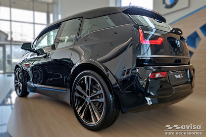 Lastskydd BMW i3 (i 01) halvkombi 5-dörrars 2013–2017 facelift 2017–2022 – Silver satin – detaljbild 2