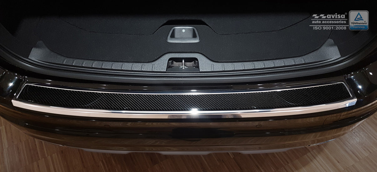 Lastskydd Volvo XC60 2013–2017 – Spegelblank steel,Svart Kolfiber – detaljbild 3