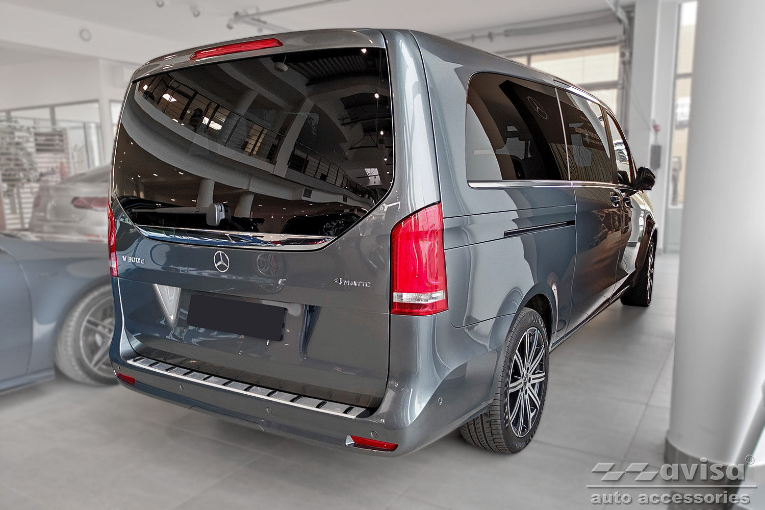 Lastskydd Strong Edition Mercedes V Class W447/ Vito III/ Marco Polo 2014–2019, facelift 2019–2024, facelift 2024+ (fit only… – Silver satin – detaljbild 2