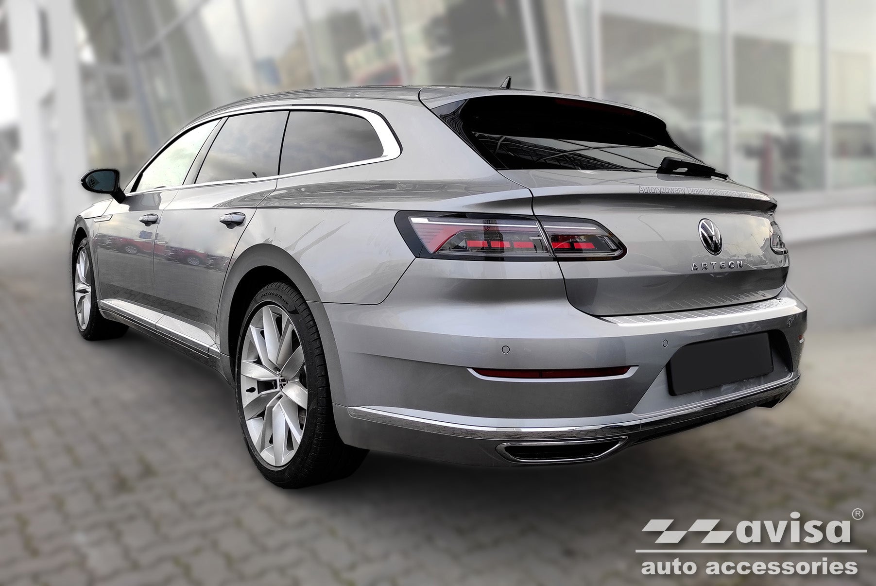 Lastskydd Volkswagen Arteon Shooting Brake Kombi 2020+ / Volkswagen Arteon Shooting Brake Kombi eHybrid 2020+ – Silver satin – detaljbild 2
