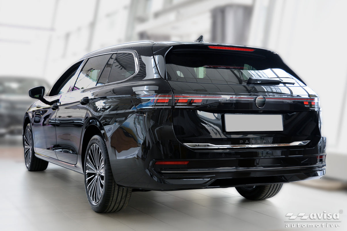 Bakluckelist Volkswagen Passat B9 Variant 2024+ – Spegelpolerat silver – detaljbild 2