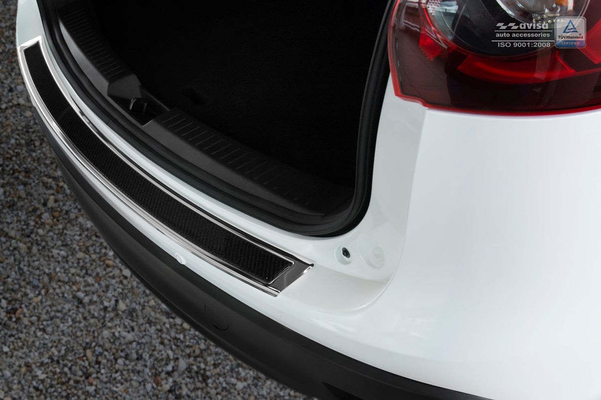 Lastskydd Mazda CX-5 I 2012–2014, facelift 2014–2017 – Spegelblank steel,Svart Kolfiber – detaljbild 3