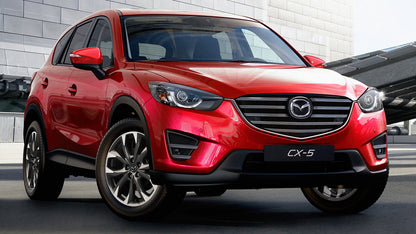 Lastskydd Mazda CX-5 I 2012–2014, facelift 2014–2017 – Svart steel, Röd&Svart Kolfiber – detaljbild 3