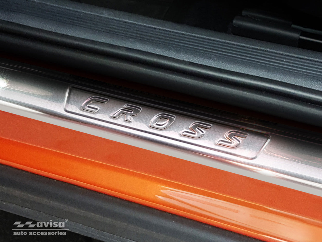 Tröskelskydd Volkswagen T-Cross 2018–2024, facelift 2024+ – Silver satin – detaljbild 3