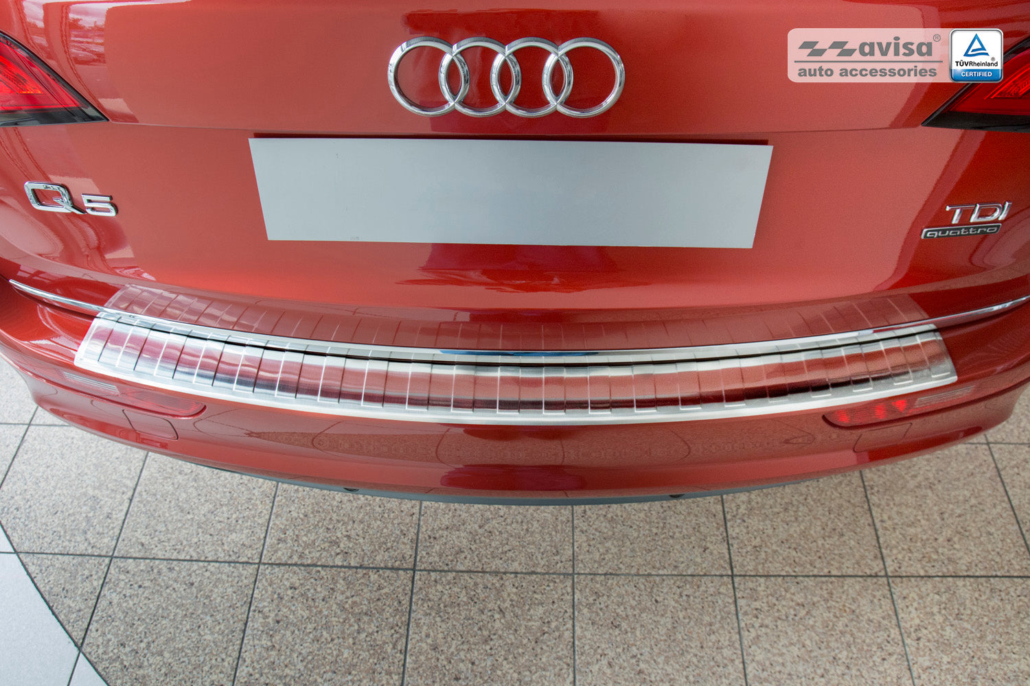 Lastskydd Audi Q5 2008–2012, facelift 2012–2016 / Audi SQ5 2013+ – Silver satin – detaljbild 3