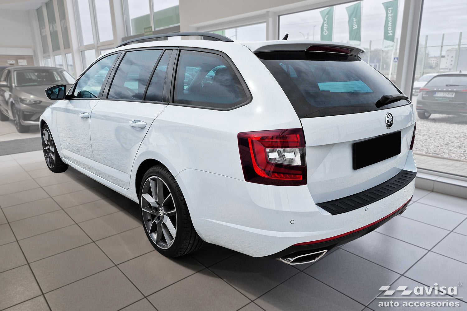 Lastskydd Black Mat Skoda Octavia III Kombi RS version 2013–2016, facelift 2016–2019 – Mattsvart – detaljbild 2
