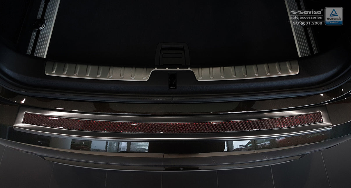 Lastskydd BMW X6 II F16 2014–2020 – Svart steel, Svart -Röd Kolfiber – detaljbild 3
