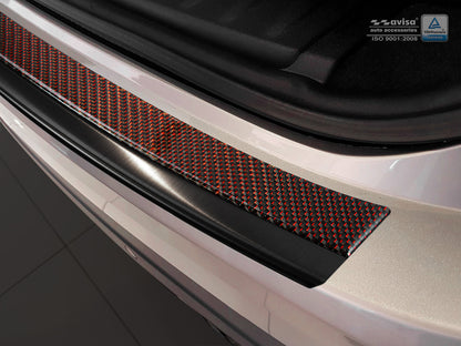 Lastskydd Jaguar F-Pace 2016–2020, facelift 2020+ – Svart steel, Röd&Svart Kolfiber – detaljbild 2