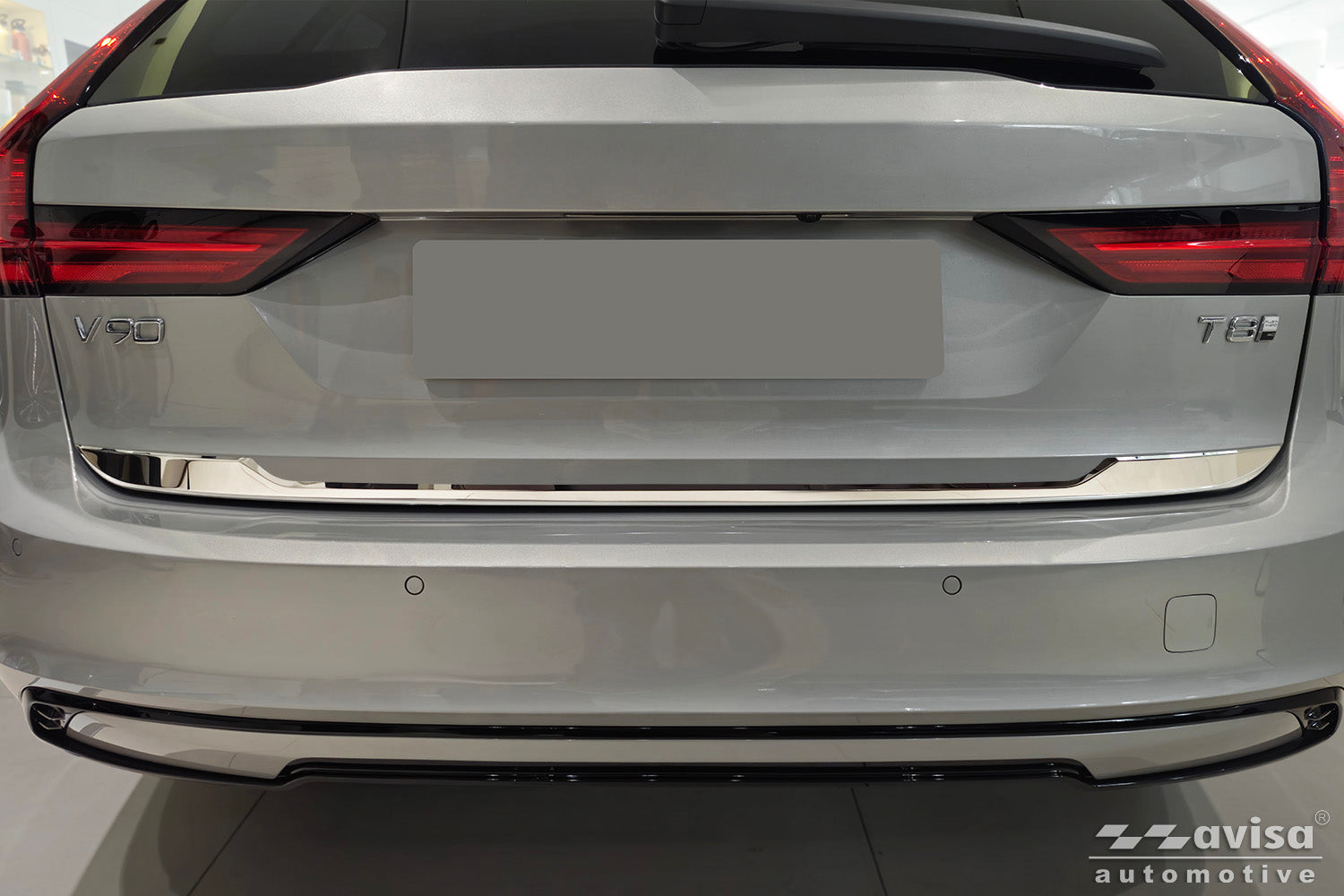 Bakluckelist Volvo V90 Kombi 2016+/ V90 Cross Country 2016+ – Spegelpolerat silver – detaljbild 3