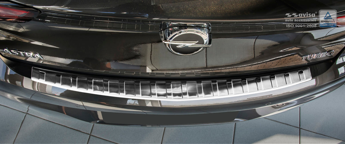 Lastskydd Opel Astra V K halvkombi 2015–2019, facelift 2019–2021 – Silver satin – detaljbild 2