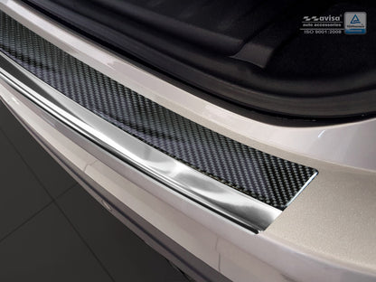 Lastskydd Jaguar F-Pace 2016–2020, facelift 2020+ – Spegelblank steel,Svart Kolfiber – detaljbild 2