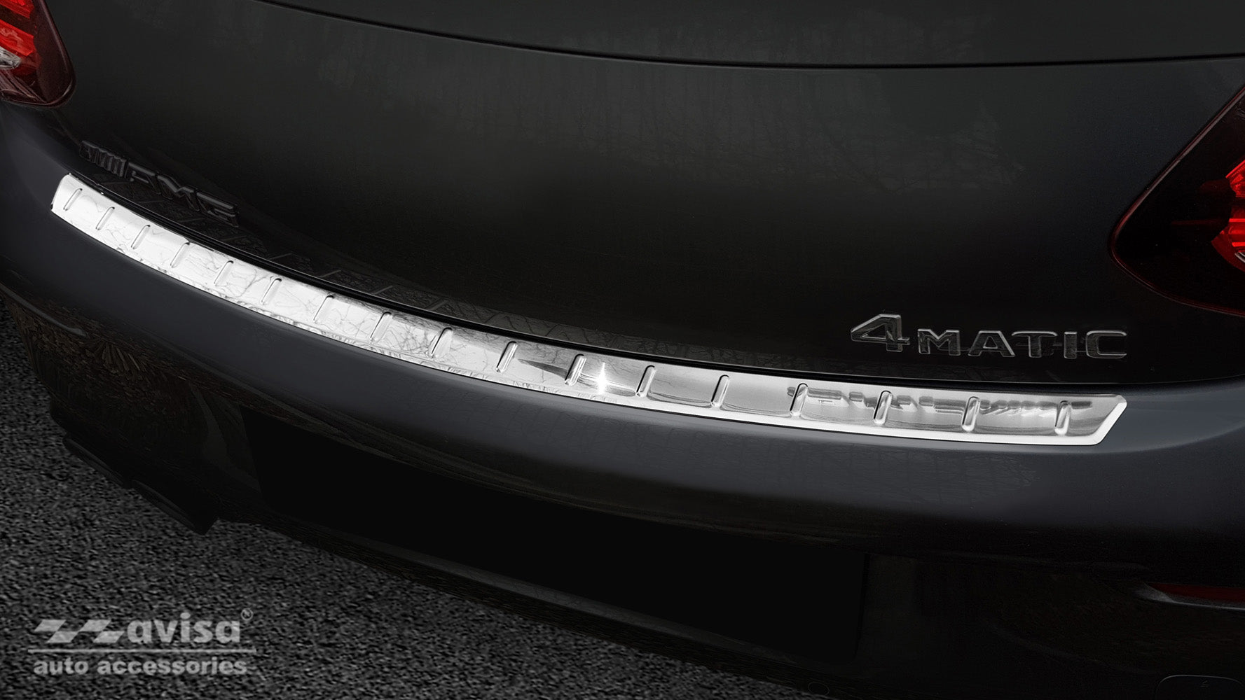 Lastskydd Mercedes C Class C205 Coupe AMG 2015–2019, facelift 2019–2021 – Silver satin – detaljbild 2