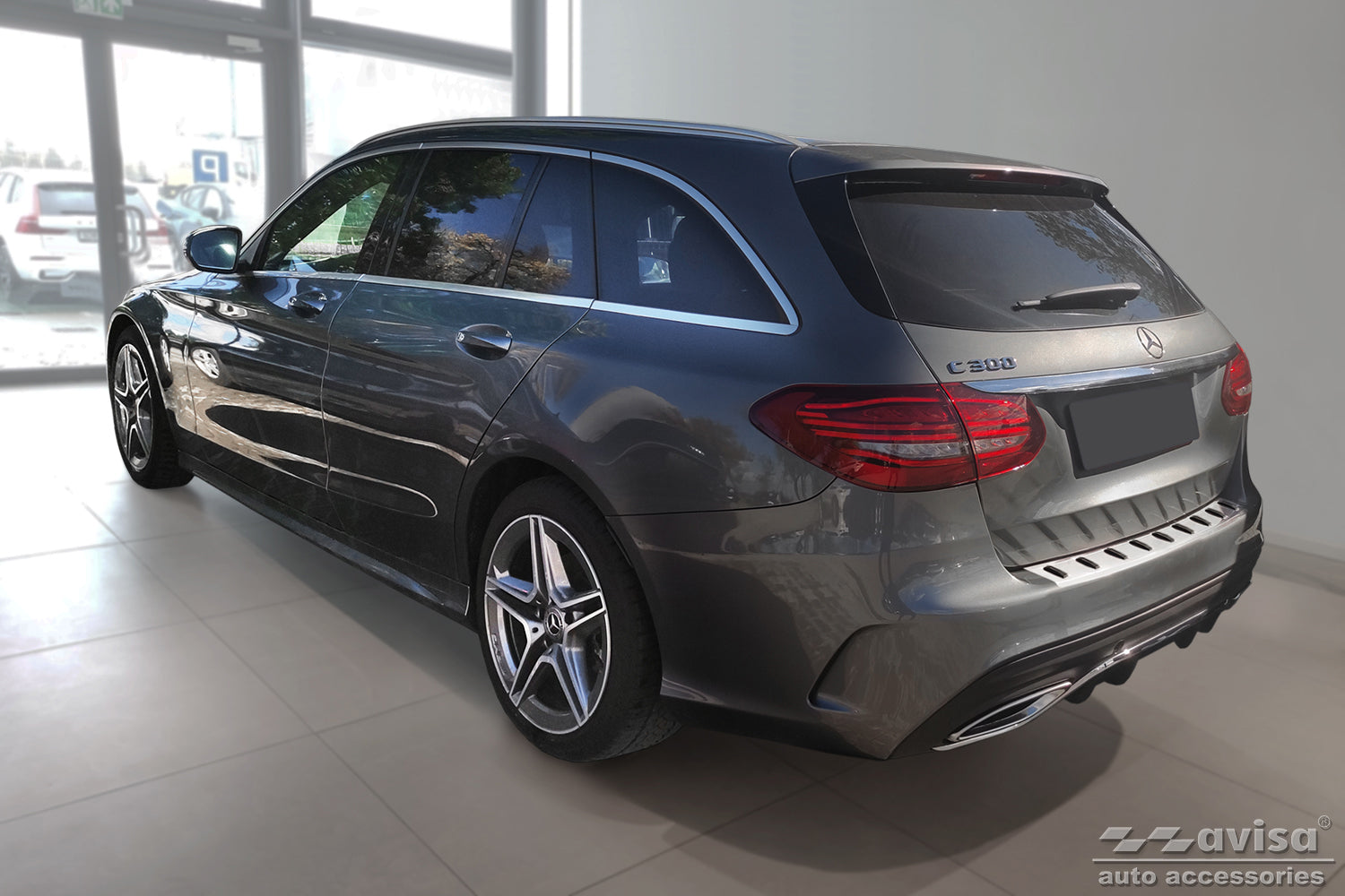 Lastskydd Strong Edition Mercedes C Class W205 Kombi 2014–2018, facelift 2018+ – Silver – detaljbild 2