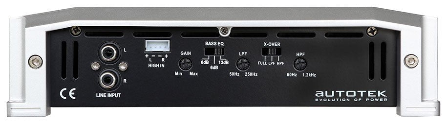 Slutsteg 2-kanals 500W – För baslåda eller framsystem Autotek – närbild detaljer | Autotek