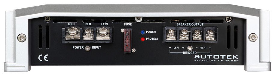 Slutsteg 2-kanals 500W – För baslåda eller framsystem Autotek – produktvy från sidan | Autotek