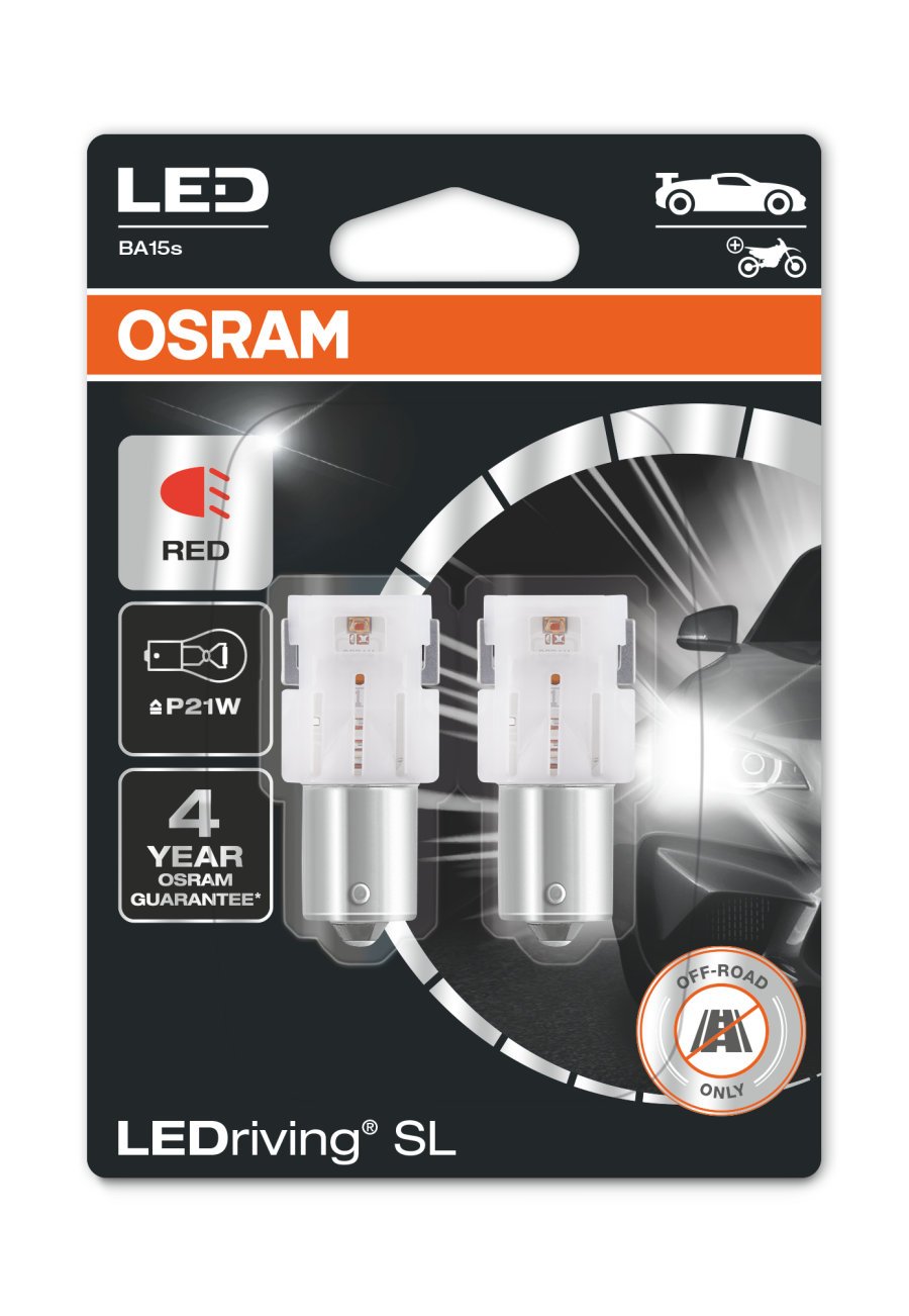 sidovy som visar profil och design av LEDriving LEDlampa SL P21W – OSRAM