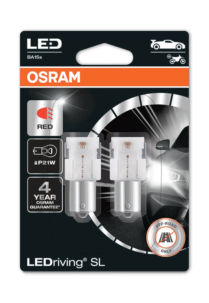 närbild på detaljer och material av LEDriving LEDlampa SL P21W – OSRAM