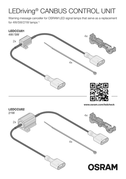 LEDriving LEDriving Street Legal CANBUS CONTROL UNIT 5W (2 – pack) – måttspecifikation | OSRAM