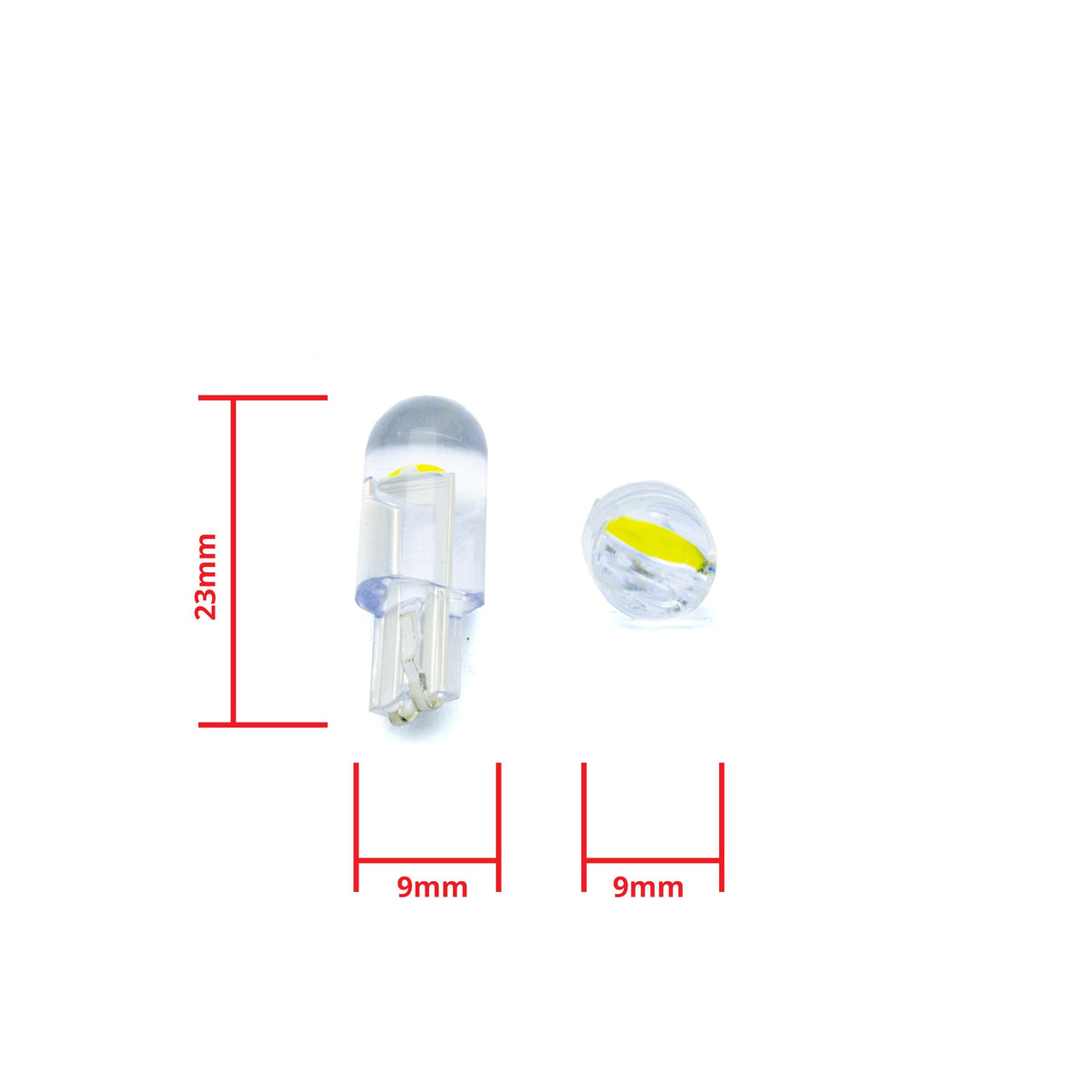 LED-lampa för bil – W5W – W2,1x9,5d – 6000K – 1 LED – COB – 2-pack