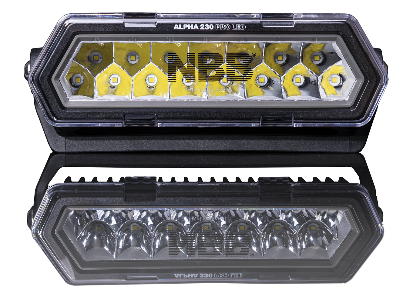 NBB Alpha 230 Pro LED extraljusramp – närbild detaljer | NBB