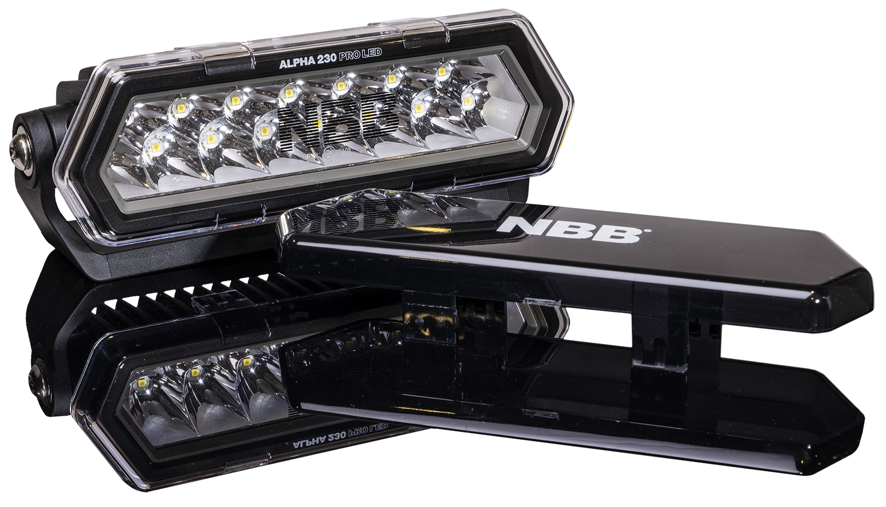 NBB Alpha 230 Pro LED extraljusramp – produktbild framifrån | NBB