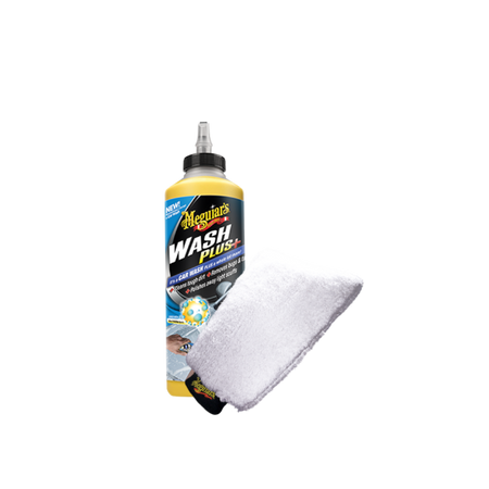 produktbild framifrån visande Tvättpaket WASH PLUS+ med tvätthandske – Meguiar's