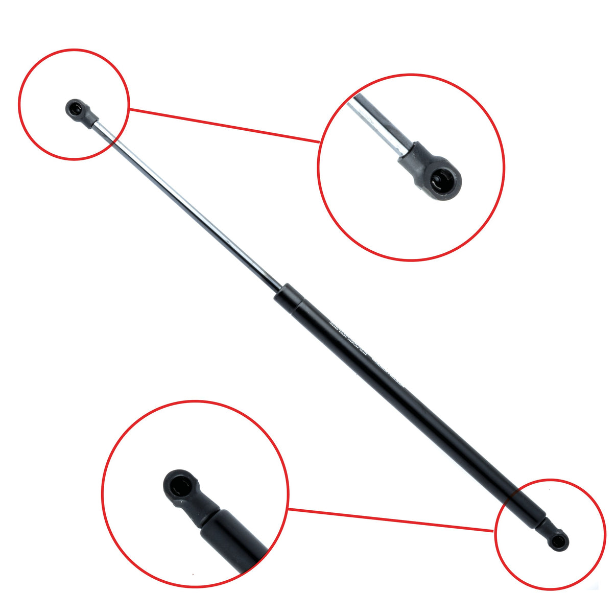 Gasfjäder till baklucka Nissan Qashqai +2 I – 515 mm/ 365 N – Svart
