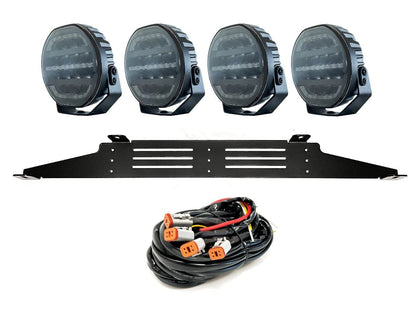 produktbild framifrån visande Extraljuspaket OZZ XR2 P7 Black X4 – OZZ