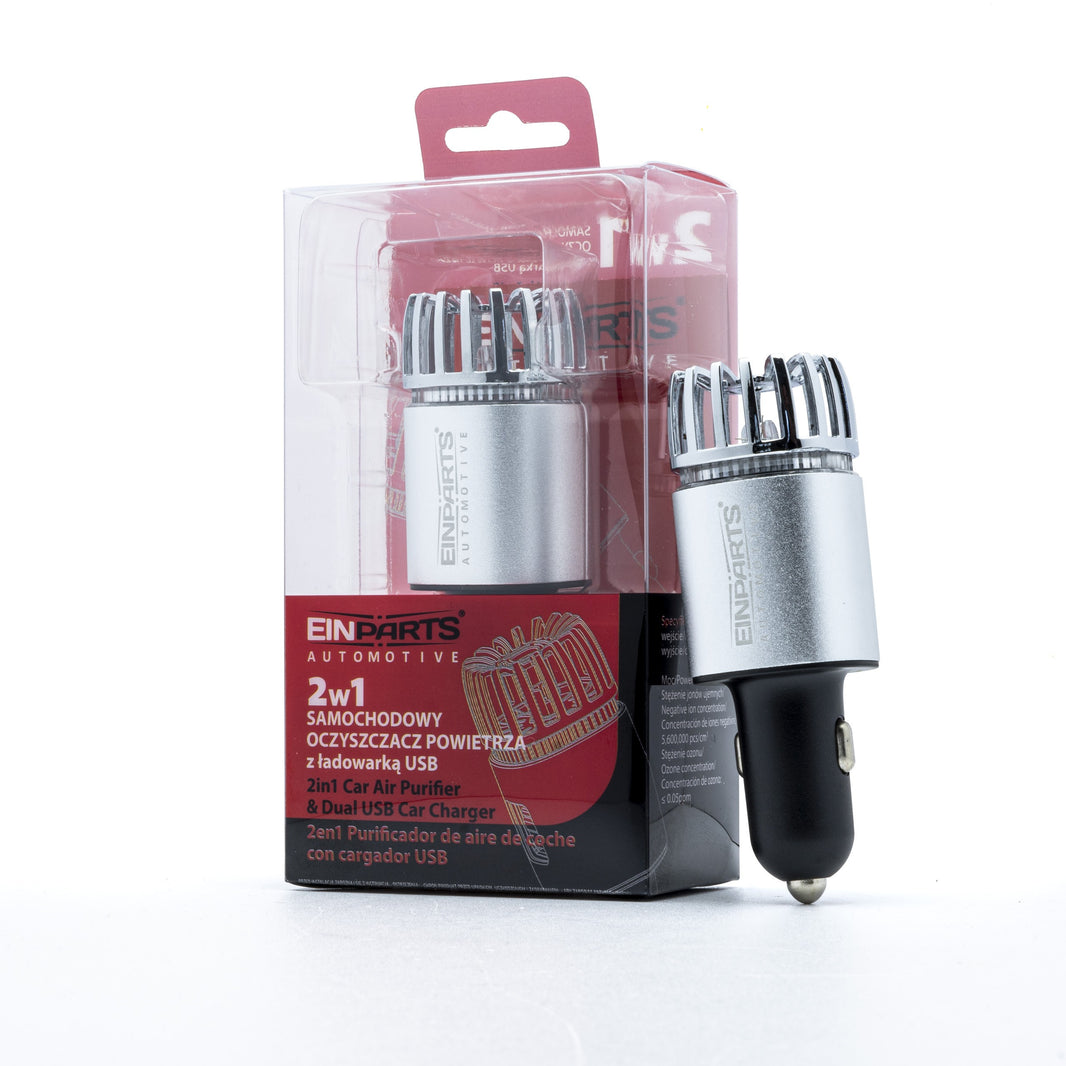 Luftrenare för bil – Silver – 9V - 16V – 35 × 35 × 105 mm – 35 mm