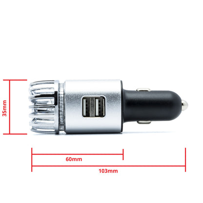 Luftrenare för bil – Silver – 9V - 16V – 35 × 35 × 105 mm – 35 mm