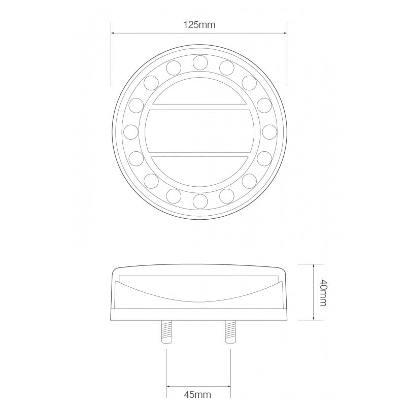 sidovy som visar profil och design av Baklampa MaXilamp C1XRE – LEA