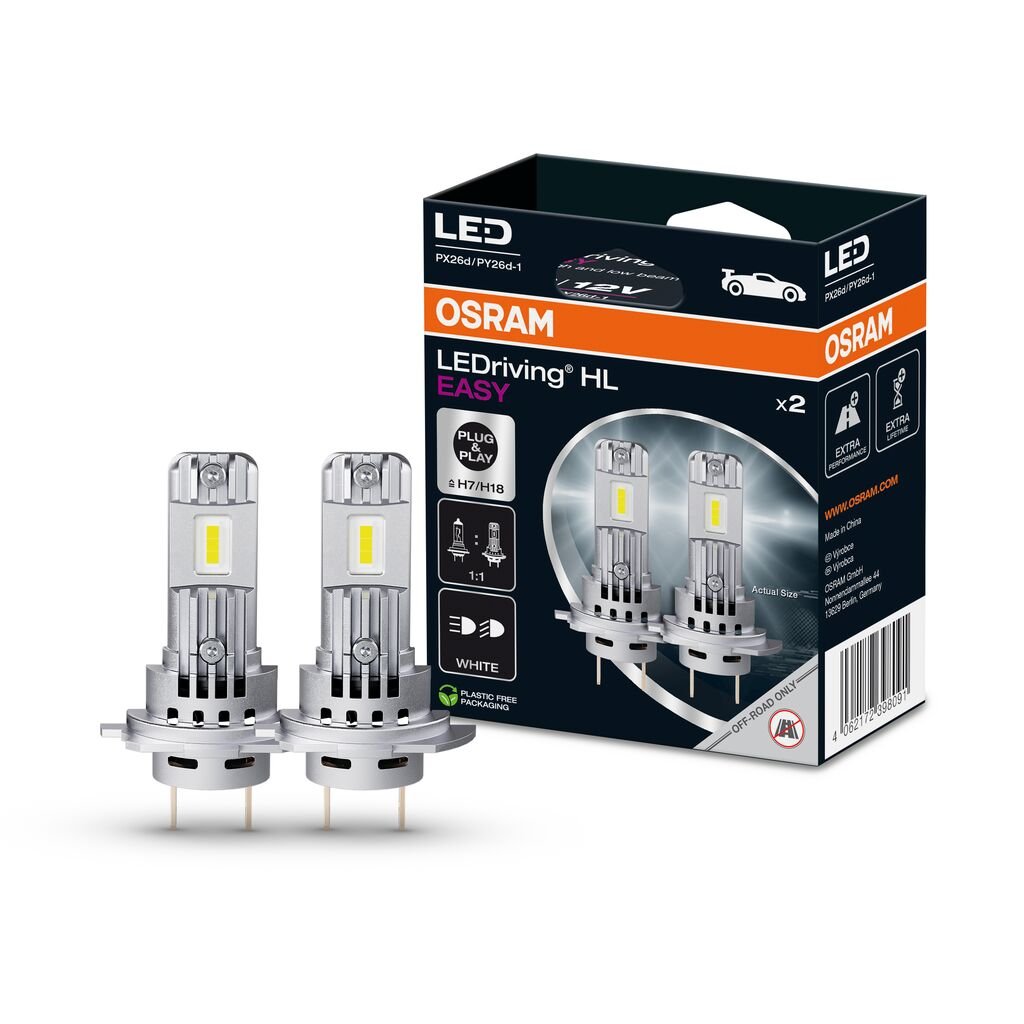 produktbild framifrån visande LEDriving HL EASY H7/H18 – OSRAM