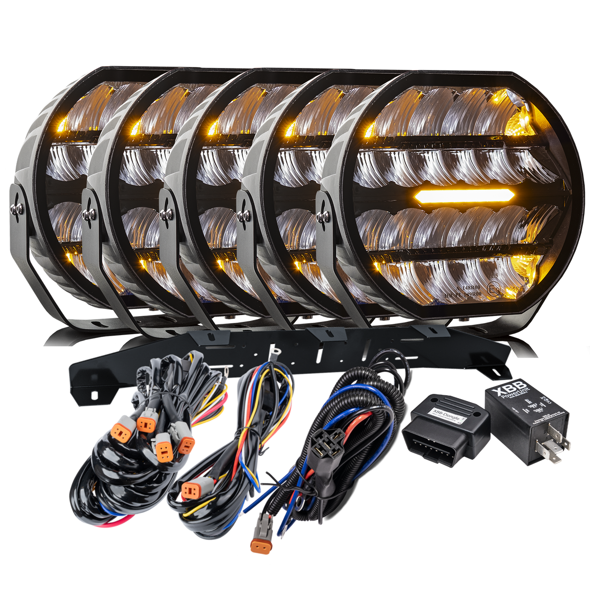 LED extraljus Stellar Black RAD5 >>CANBUS<< – 12 200 lm – 16 480 lm – LUXTAR – produktbild framifrån | LUXTAR