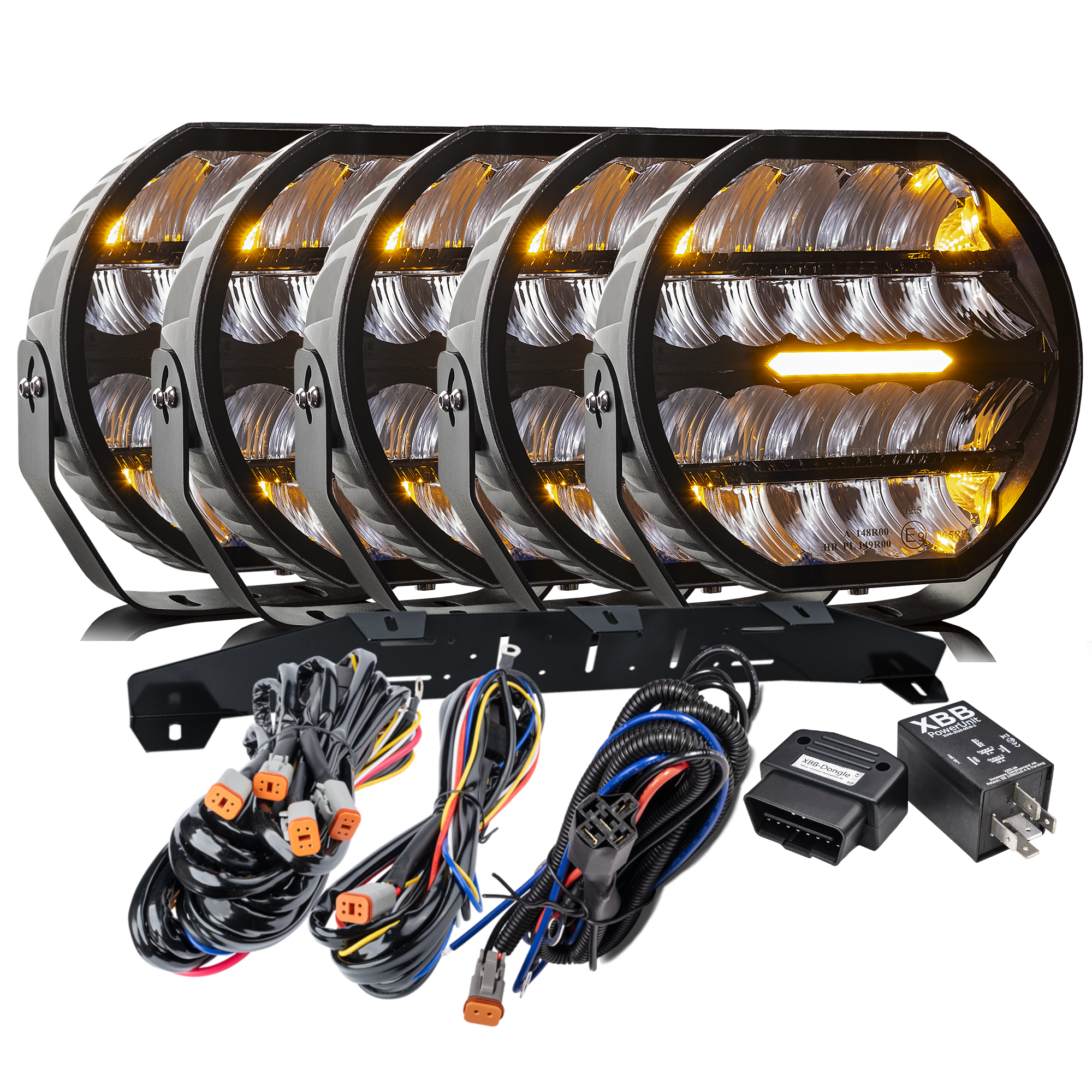 LED extraljus Stellar Black RAD5 >>CANBUS<< – 12 200 lm – 16 480 lm – LUXTAR – produktbild framifrån | LUXTAR