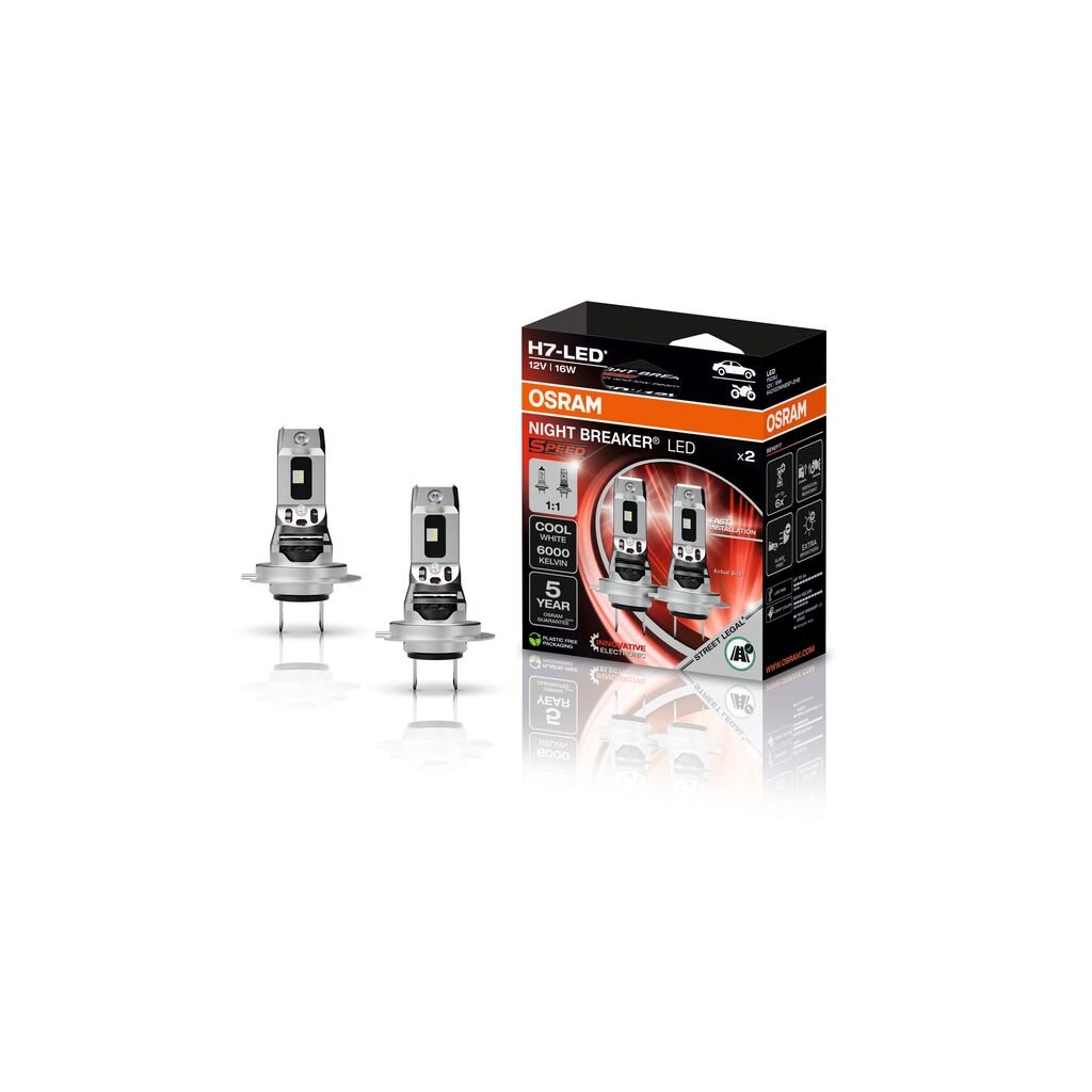 sidovy som visar profil och design av NIGHT BREAKER LED SPEED H7 – Street Legal – OSRAM