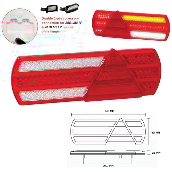 närbild på detaljer och material av Trailer Lamp EU390 (2 – Pack) – LEA