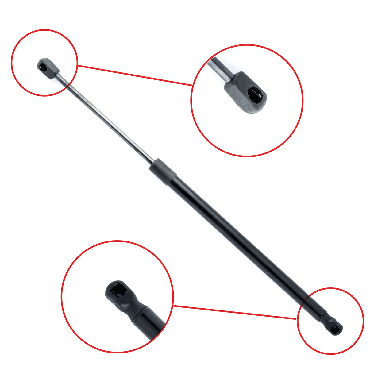Gasfjäder till baklucka VW Touran – 505 mm/ 770 N – Svart