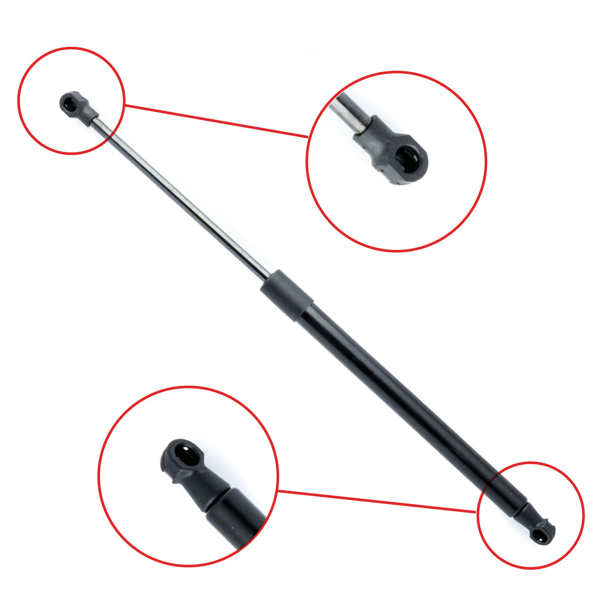Gasfjäder till baklucka Volvo V50 – 430 mm/ 470 N – Svart