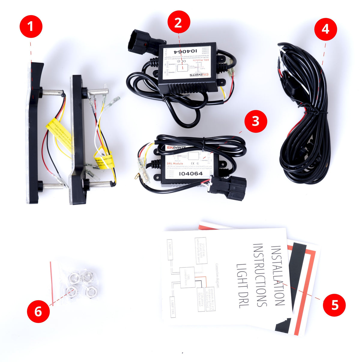 LED-varselljus – 6000K – 4 W – 9V - 16V – 160 mm